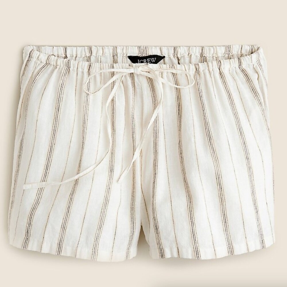 Featherweight linen-blend beach short in stripe